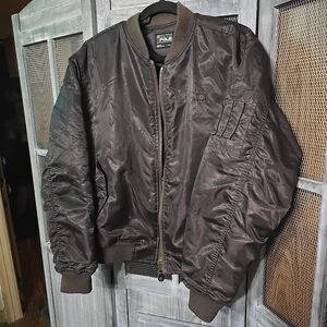 Youth Boy's Sz L (16/18) Brown Bomber Jacket